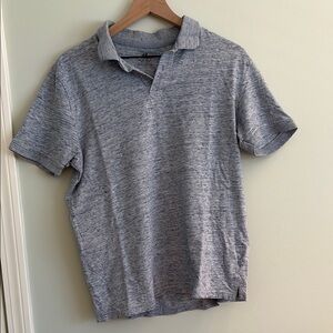 H&M Gray Polo Shirt Classic Style Cotton Blend